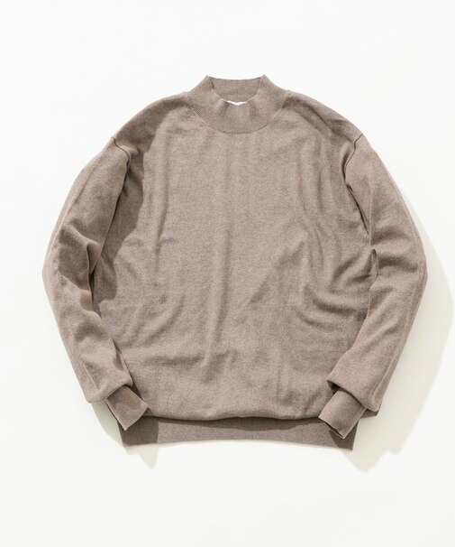 コットンカシミヤモックネックニット