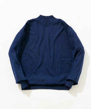 コットンカシミヤモックネックニット