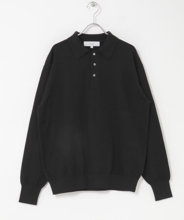 コットンカシミヤニットポロシャツ