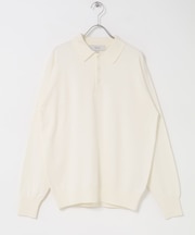 コットンカシミヤニットポロシャツ