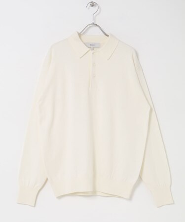 コットンカシミヤニットポロシャツ
