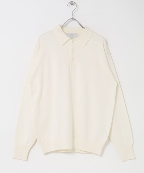 コットンカシミヤニットポロシャツ