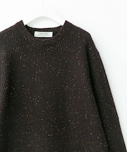 ウォッシャブルウール混クルーネックニット