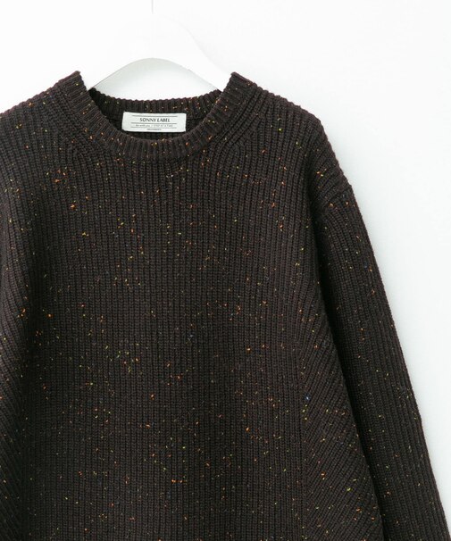 ウォッシャブルウール混クルーネックニット