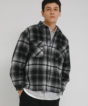 シャギーチェックダブルポケットシャツ