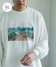 Grow Organic フォトプリントロングスリーブTシャツ