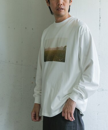 Grow Organic フォトプリントロングスリーブTシャツ