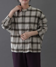 FORK&SPOON　ブラッシュドチェックシャツ