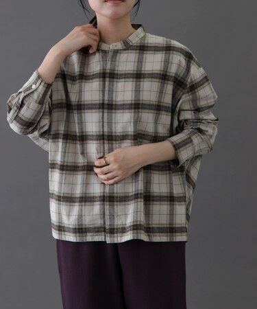 FORK&SPOON　ブラッシュドチェックシャツ