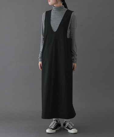 FORK&SPOON ウールライクジャンパースカート