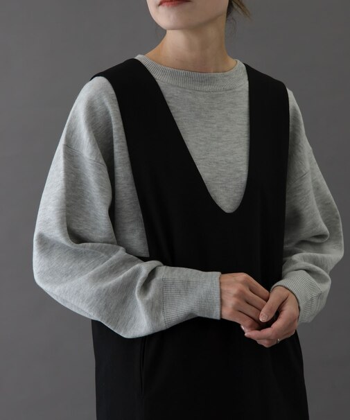 FORK&SPOON ダブルフェイスクルーネックニット
