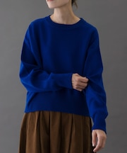 FORK&SPOON　ダブルフェイスクルーネックニット