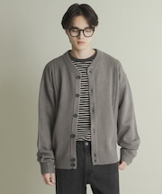 ハリヌキケーブルニットカーディガン