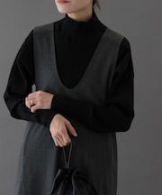 FORK&SPOON ワイドリブハイネックニット