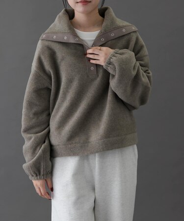 FORK&SPOON　スナップタートルフリースプルオーバー