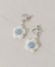 ニットフラワーイヤリング