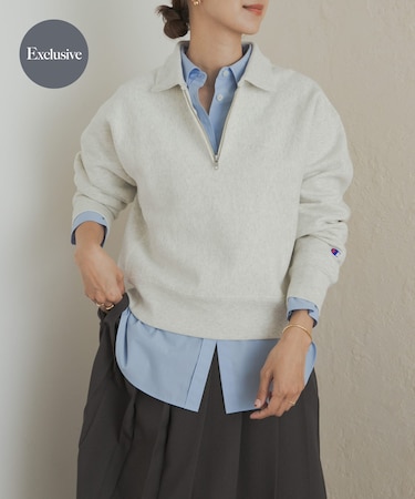 『別注』Champion×DOORS　Half Zip Sweatshirts