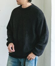 メランジシャギー クルーネックニット