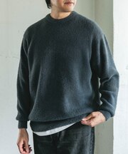 メランジシャギー クルーネックニット