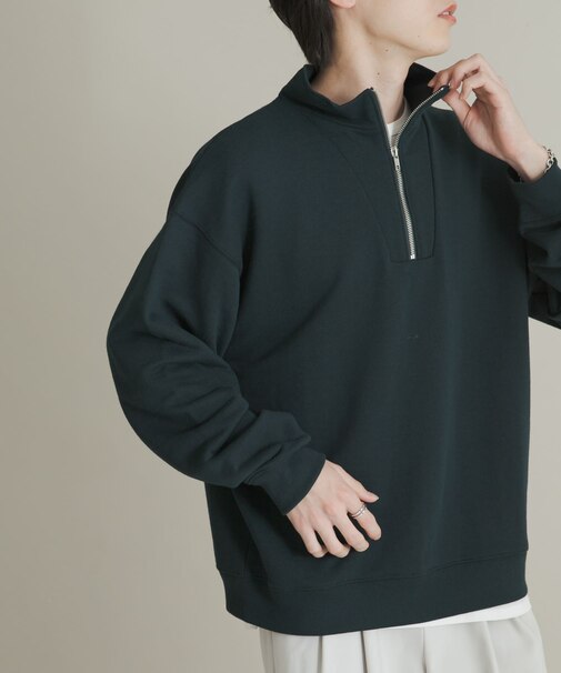 『一部WEB限定カラー』ハーフジップロングスリーブスウェット