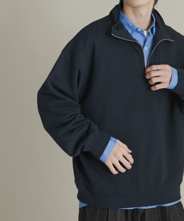 『一部WEB限定カラー』ハーフジップロングスリーブスウェット