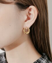 ステンレスニュアンスサークルピアス