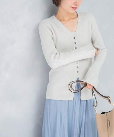 モールVネックニットカーディガン