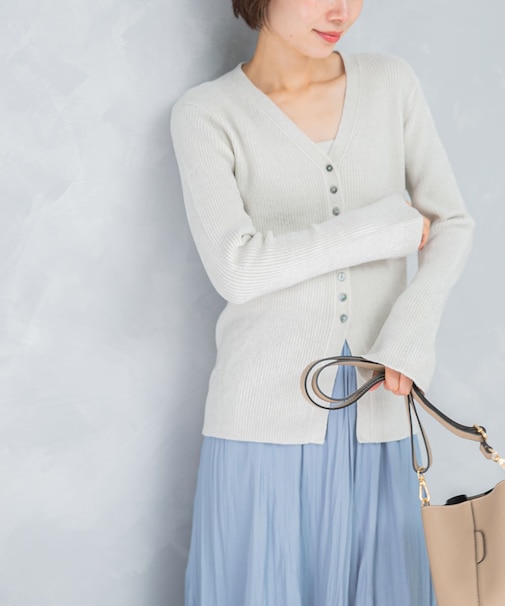 モールVネックニットカーディガン