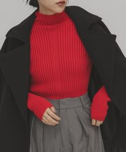 illi ランダムRIBハイネックニット