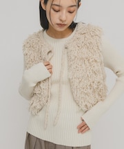illi ランダムRIBクルーネックニット