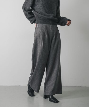 ヘリンボーンタックパンツ