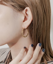 ステンレスダブルツイストフープピアス