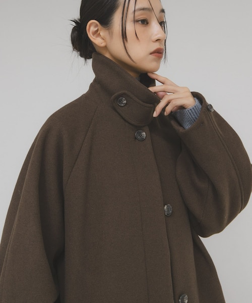 KBF ブラック コクーンロングコート　アーバンリサーチ ステンカラーコクーンロングコート｜アーバンリサーチの通販｜&mall