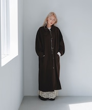 ステンカラーコクーンロングコート