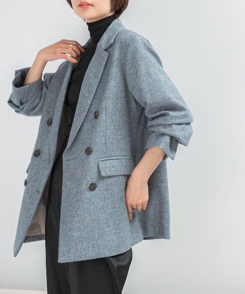 ウールツィードオーバージャケット