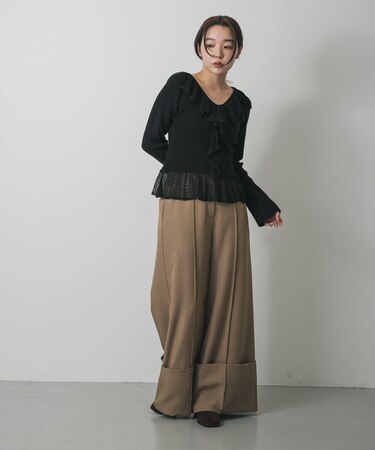 ワイドターンバックパンツ