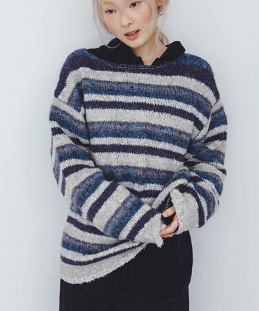 マルチボーダールーズニット