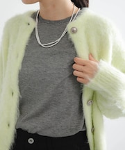 カシミヤシルククルーネックカットソー