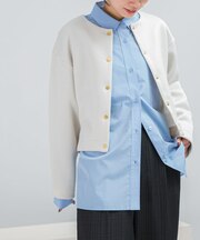 ブライトダンボール釦デザインプルオーバー