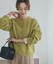 ハミルトンウール畦クルーネックカーディガン