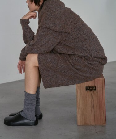 new basic　CASHMERE SILK MOULINE HALFPANTS