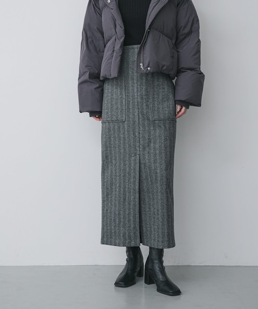 『XS， TALLサイズ／WEB限定』ジャージーメルトンアウトポケットスカート