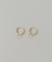 チェーンコンビフープピアス