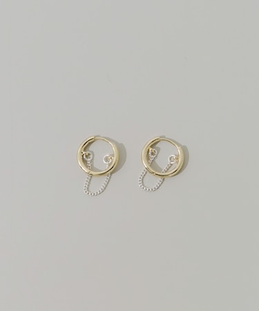 チェーンコンビフープピアス