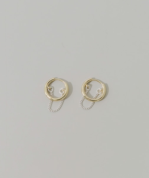 チェーンコンビフープピアス