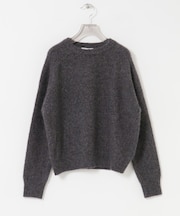 new basic　CASHMERE SILK MOULINE CREW-NECK KNIT