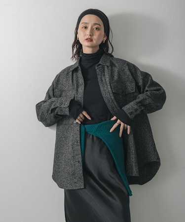 ウールライクオーバーシャツ