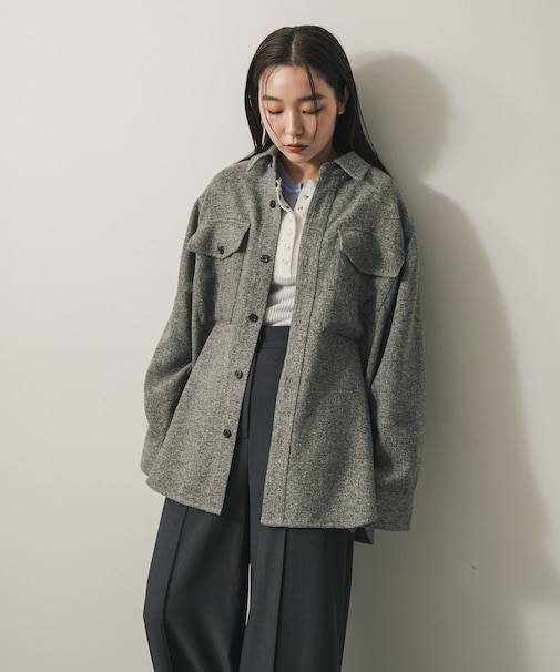 ウールライクオーバーシャツ
