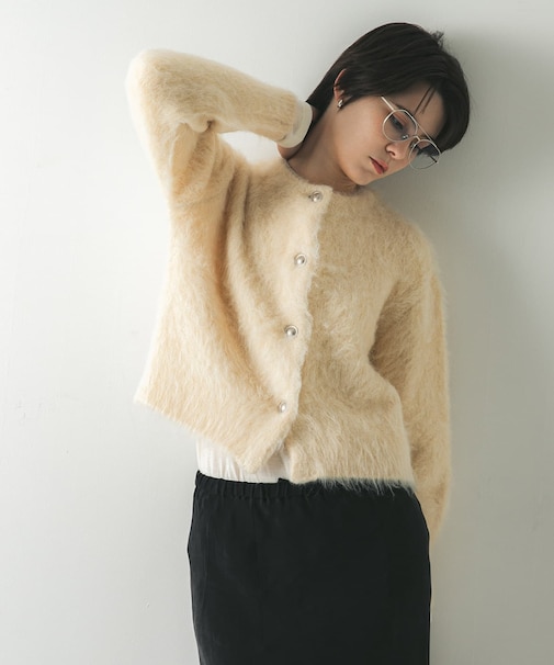 ブラッシュシャギーニットカーディガン