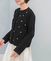 ビジューショートカーディガン